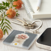 Hand's Cat met Bloem Sleutelhanger (Voorkant Rechts)