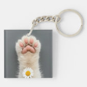 Hand's Cat met Bloem Sleutelhanger (Achterkant)