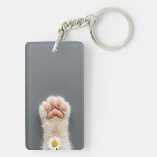 Hand's Cat met bloem Sleutelhanger (achterkant)