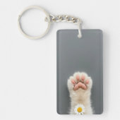 Hand's Cat met bloem Sleutelhanger (Voorkant)