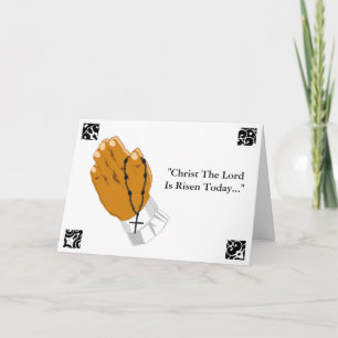 Hands Child Cross Christus bidden De Heer Risen Feestdagen Kaart