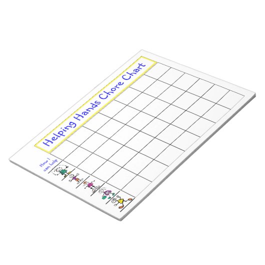 Hands Chore Chart met kind stickcijfers Notitieblok (Schuin)