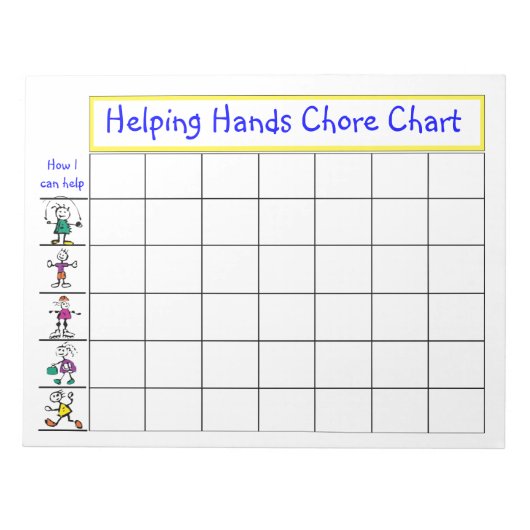 Hands Chore Chart met kind stickcijfers Notitieblok (Voorkant)