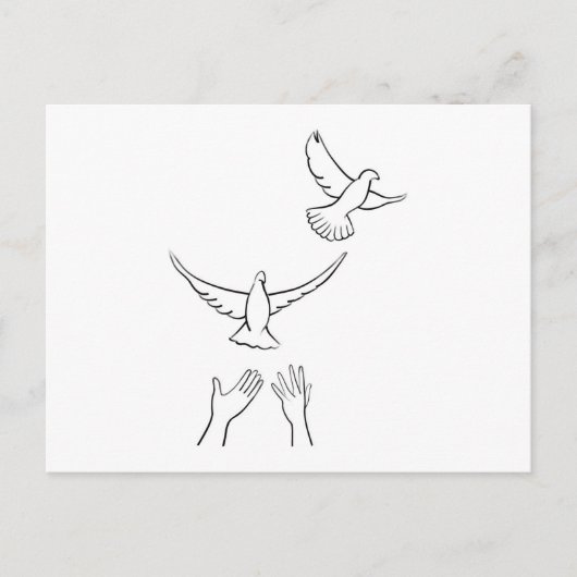 Hands die Doves vrijgeven Briefkaart (Voorkant)