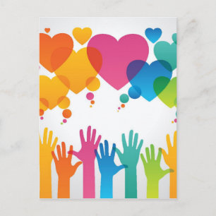 Hands die voor liefde Reaching Briefkaart