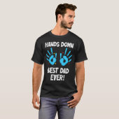 Hands Down Beste Pa Ooit Handafdruk Papa Vader's D T-shirt (Voorkant volledig)