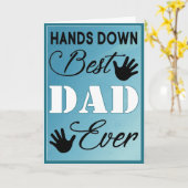 Hands Down Beste Papa Ooit Vaderdag Kaart (Gele Bloem)