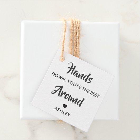 Hands Down Je bent de beste Around Gift Label (In situ)