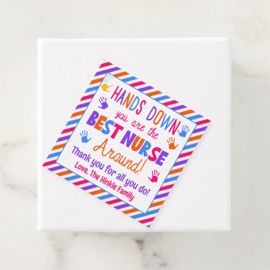 Hands Down Je bent de beste verpleegster in de buu Bedankjes Labels (In situ)