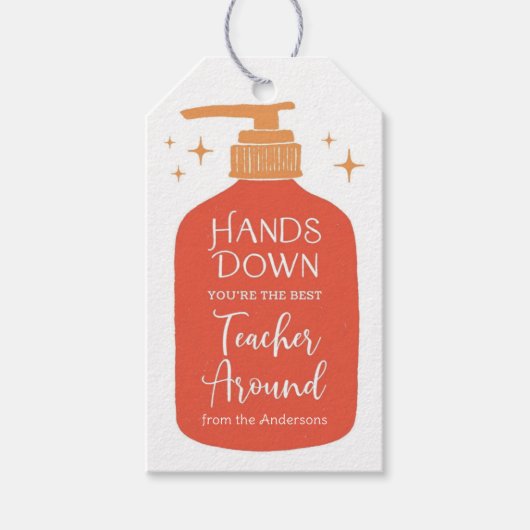 Hands Down Soap Teacher Appreciation Christmas Cadeaulabel (Voorkant)
