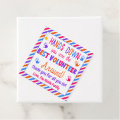 Hands Down U bent de beste vrijwilliger rond Bedankjes Labels (In situ)