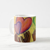 Hands- en hartdiversiteit Love Art Custom Coffee C Koffiemok (Voorkant links)