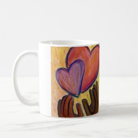 Hands- en hartdiversiteit Love Art Custom Coffee C Koffiemok (Links)