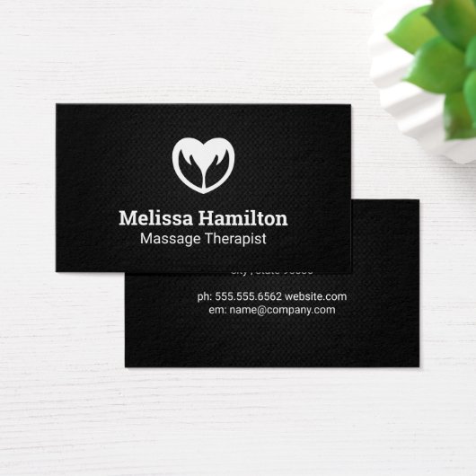 Hands- en hartpictogram | Achtergrond zwart-wit Visitekaartje (Bureau)