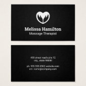 Hands- en hartpictogram | Achtergrond zwart-wit Visitekaartje (Voorkant /achterkant)