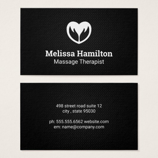 Hands- en hartpictogram | Achtergrond zwart-wit Visitekaartje (Voorkant /achterkant)