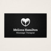 Hands- en hartpictogram | Achtergrond zwart-wit Visitekaartje (Voorkant)