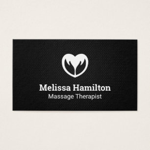 Hands- en hartpictogram   Achtergrond zwart-wit Visitekaartje