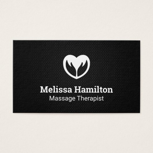 Hands- en hartpictogram | Achtergrond zwart-wit Visitekaartje (Voorkant)