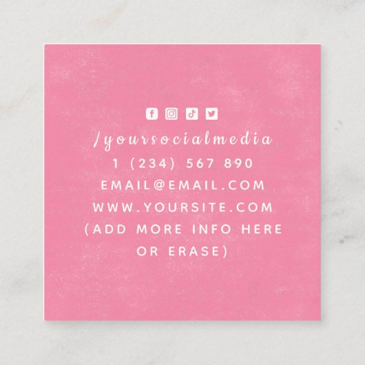 Hands- en Mystic Moon Eye Pink Red-energie Vierkante Visitekaartje (Achterkant)