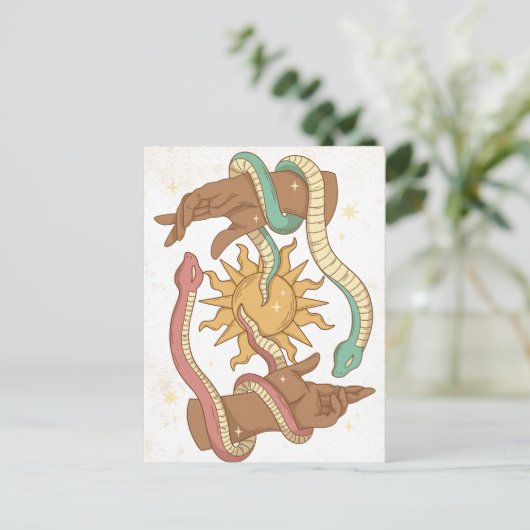 Hands- en Snakes occult Briefkaart (Staand voorkant)