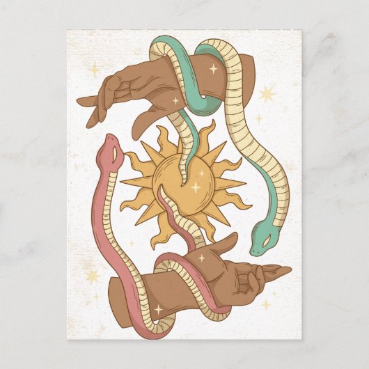 Hands- en Snakes occult Briefkaart (Voorkant)