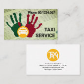 Hands Hailing die het Aandeel van de Dienst taxi r Visitekaartje (Voorkant / Achterkant)