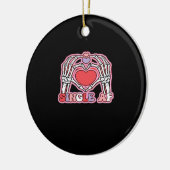 Hands Halloween Classic – Spooky Skeleton Design Keramisch Ornament (Links)