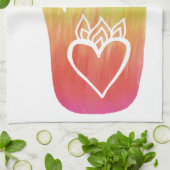 Hands Hamsa harst palmregenboog Theedoek (Gevouwen)