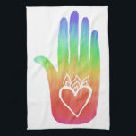 Hands Hamsa harst palmregenboog Theedoek<br><div class="desc">Decoreer je keuken met deze handdoek. Het maakt een geweldig huishouden of bruiloft cadeau! Kijk mijn winkel ook naar de tegenovergestelde hand. U kunt het aanpassen en tekst ook toevoegen. Bekijk mijn winkel voor veel meer kleuren en patronen!</div>