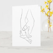 Hands hart miniatuurlijn kunstkliniek kaart (Gele Bloem)