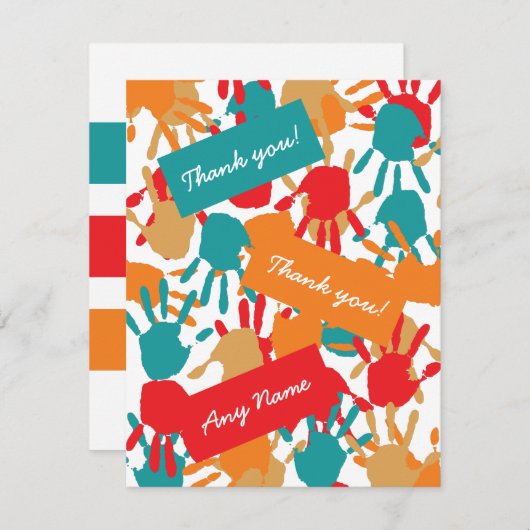 Hands Hartelijk dank Bedankkaart (Voorkant / Achterkant)