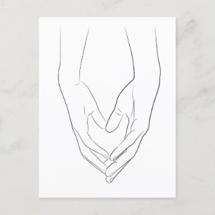 Hands hartslag minimumlijn art. Cute Simple Briefkaart
