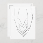 Hands hartslag minimumlijn art. Cute Simple  Briefkaart (Voorkant / Achterkant)