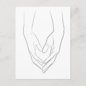 Hands hartslag minimumlijn art. Cute Simple  Briefkaart (Voorkant)