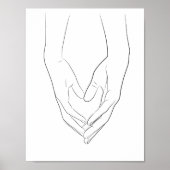 Hands hartslag minimumlijn art. Cute Simple Poster (Voorkant)