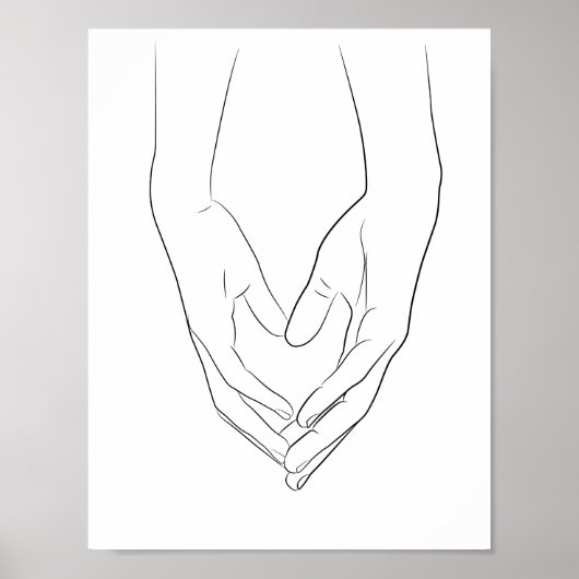 Hands hartslag minimumlijn art. Cute Simple Poster (Voorkant)
