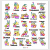 Hands & Harvest: Learn ASL with Fruits Sticker (Vel)