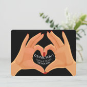 Hands Heart Love Sign Modern Hartelijk dank Bedankkaart (Staand voorkant)