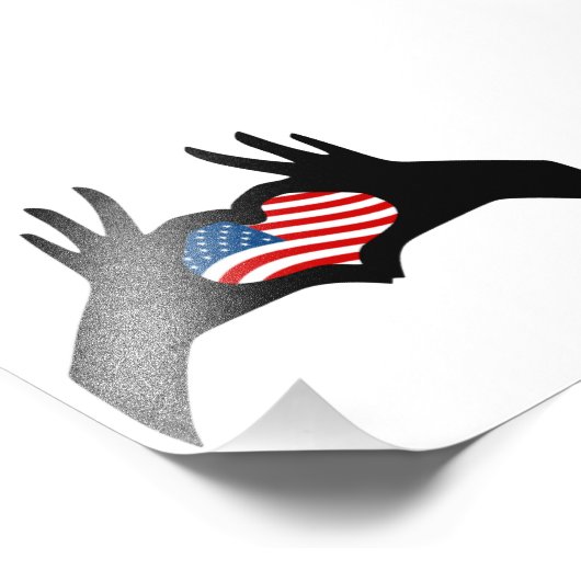 Hands Heart Symbol Verenigde Staten Amerikaanse vl Foto Afdruk (Hoek)