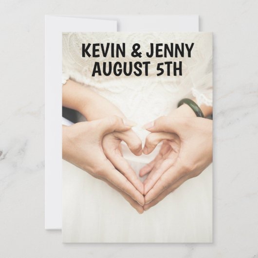 HANDS HEART WEDDING INVITATIONS KAART (Voorkant)