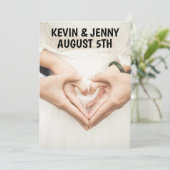 HANDS HEART WEDDING INVITATIONS KAART (Staand voorkant)