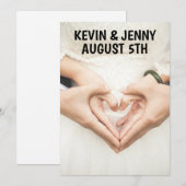 HANDS HEART WEDDING INVITATIONS KAART (Voorkant / Achterkant)