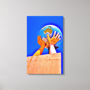 Hands helpen canvas afdruk