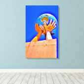 Hands helpen canvas afdruk (Insitu (Houten vloer))