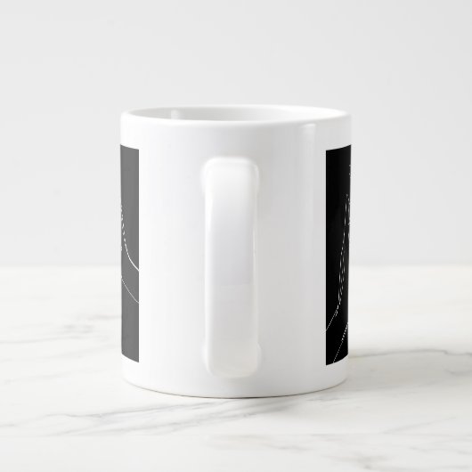 Hands helpen grote koffiekop (Achterkant)