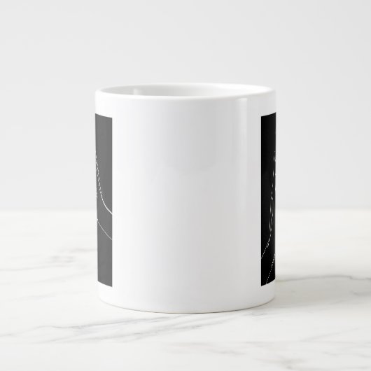 Hands helpen grote koffiekop (Voorkant)