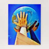 Hands helpen legpuzzel (Verticaal)