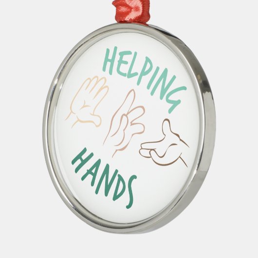 Hands helpen metalen ornament (Links)