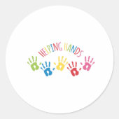 Hands helpen ronde sticker (Voorkant)